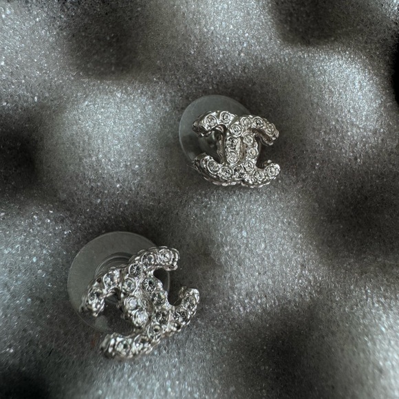 Chanel Crystal CC Stud Earrings - Picture 5 of 7